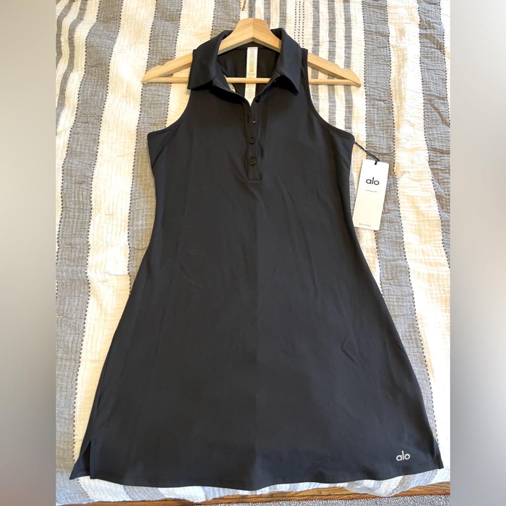 Alo Yoga Black Charmed Tennis Dress Small